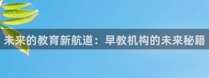 威九国际精忐：未来的教育新航道：早教机构的未来秘籍