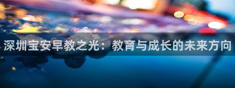 威九国际免费版:深圳宝安早教之光:教育与成长的未来方向