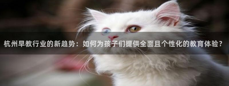 威九国际下载：杭州早教行业的新趋势：如何为孩子们提供全面且个性化的教育体验？