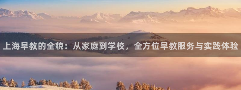 威九国际官网版：上海早教的全貌：从家庭到学校，全方位早教服务与实践体验